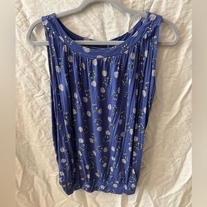 Women’s Loft Blue Floral Sleeveless Top size large